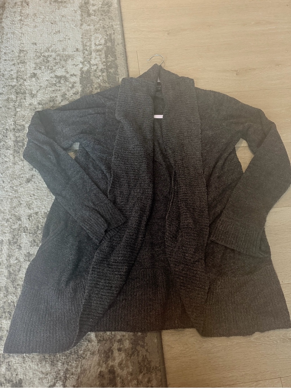 Barefoot Dreams Cozy Open-Front Black Women's Sweater Cardigan